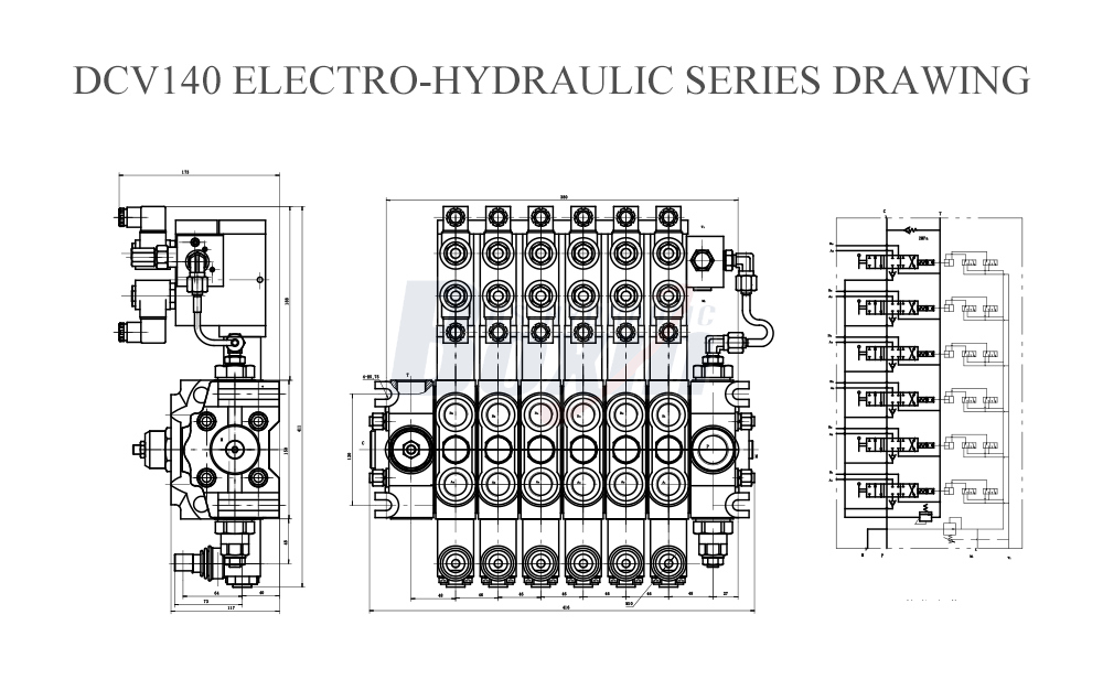 Dibujo de la serie electrohidráulica DCV140