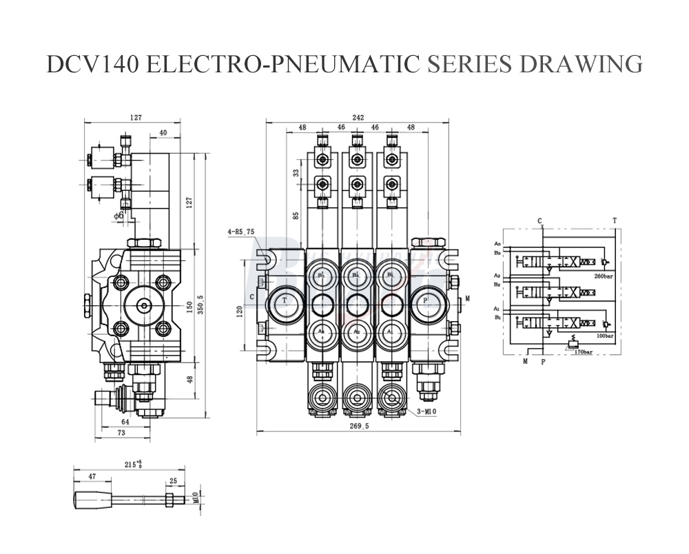 DCV140-Serie electroneumática-Dibujo