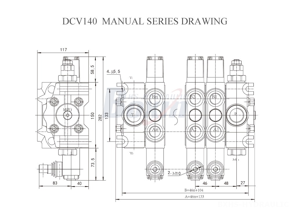 DCV140 Manual Series Drawing