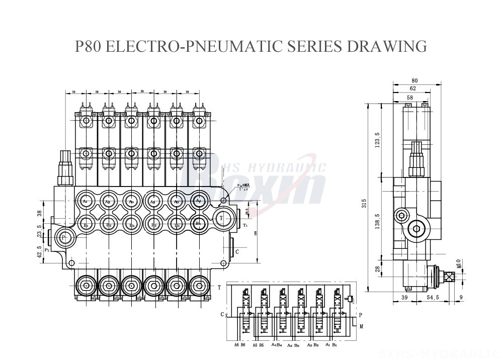 P80-Serie electroneumática-Dibujo