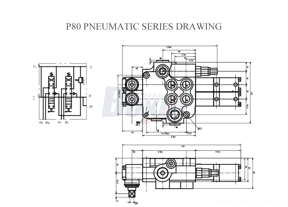 P80-Serie neumática-Dibujo