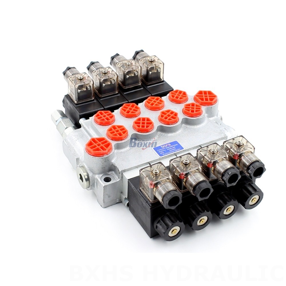 Válvula direccional monobloque 10,5 GPM 4 carretes Solenoide P40-DKL - Fabricación, OEM, Marca privada, Personalizados y al por mayor