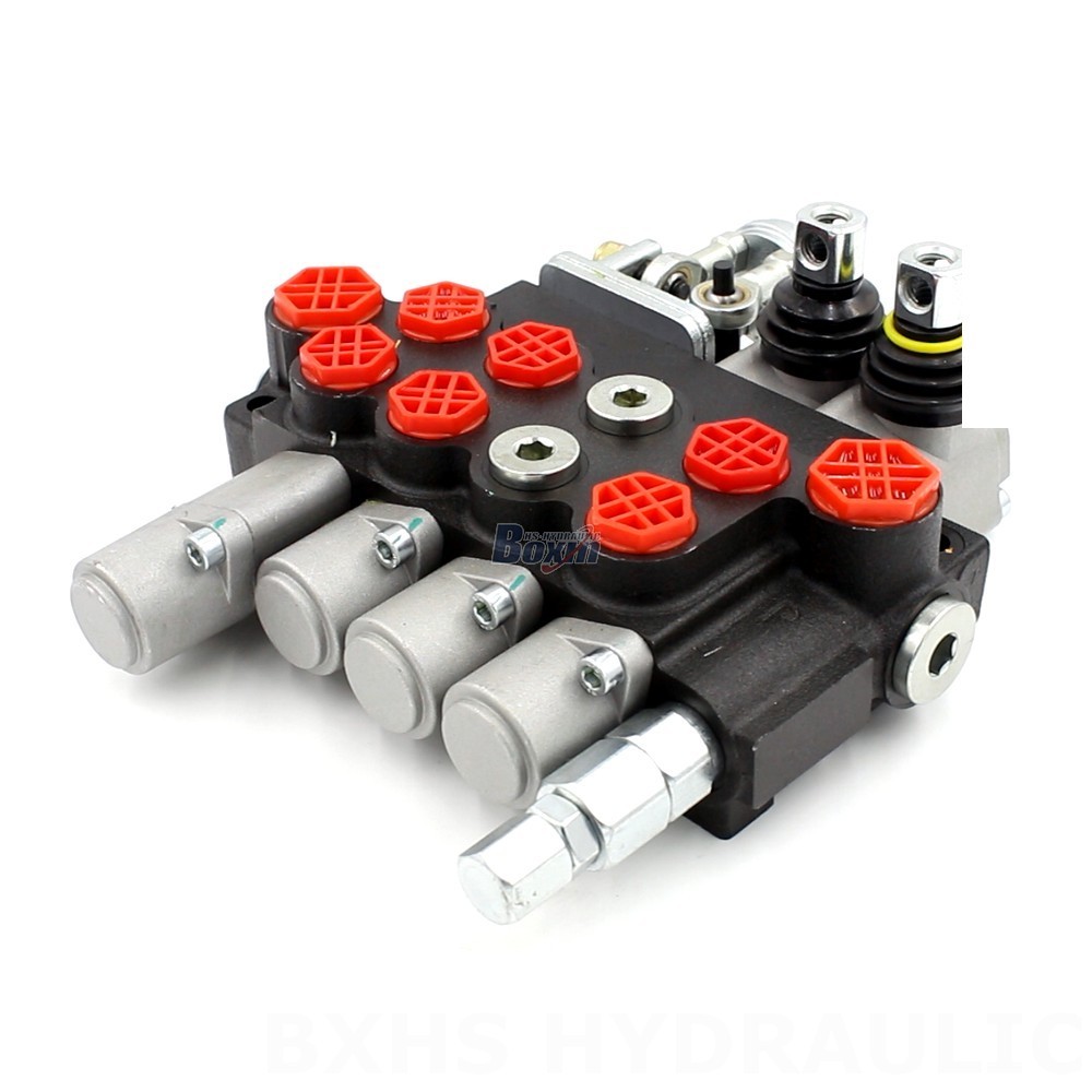 Válvula direccional monobloque 10,5 GPM 4 carretes manual y joystick P40 - Fabricación, OEM, marca privada y al por mayor