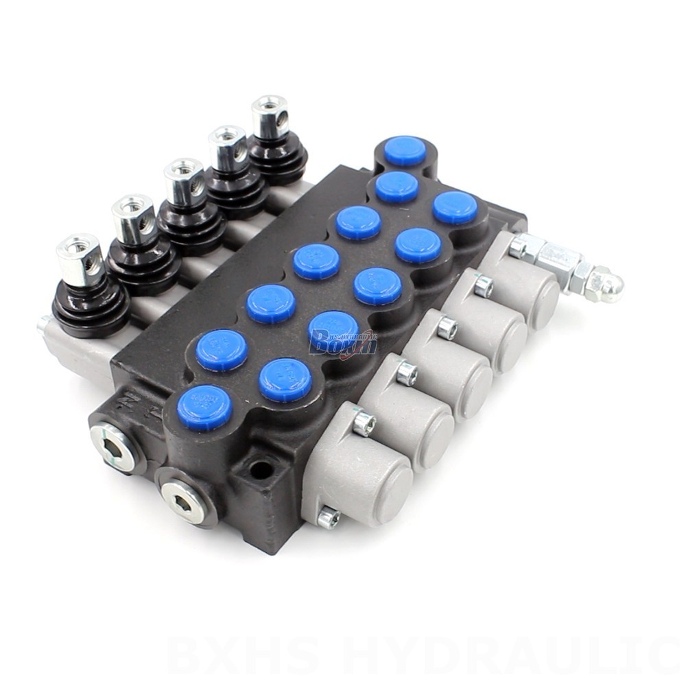 Válvula direccional monobloque 10,5 GPM 5 carrete manual P40-U78 - Fabricación, OEM, Marca privada, Personalizados y al por mayor