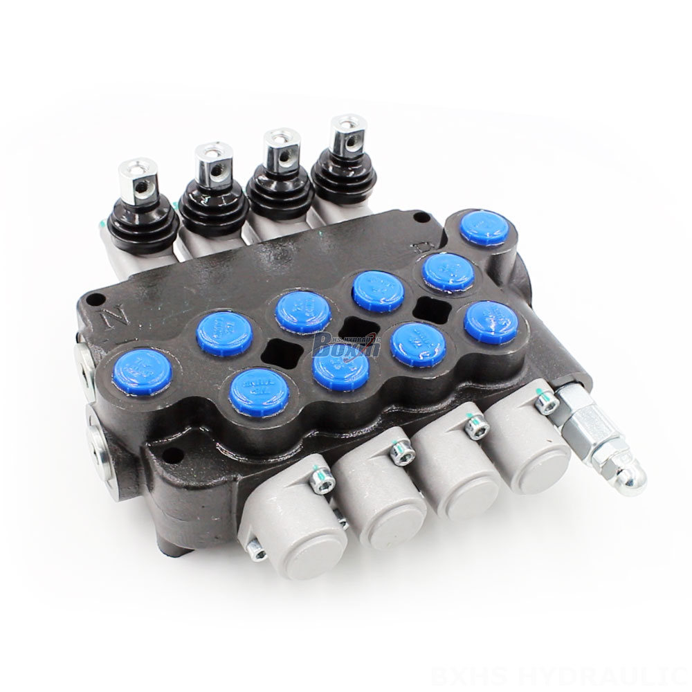 Válvula direccional manual de 4 carretes y 21,2 GPM (P80-U78-4OT) - Global Hydraulics Fabricante y proveedor