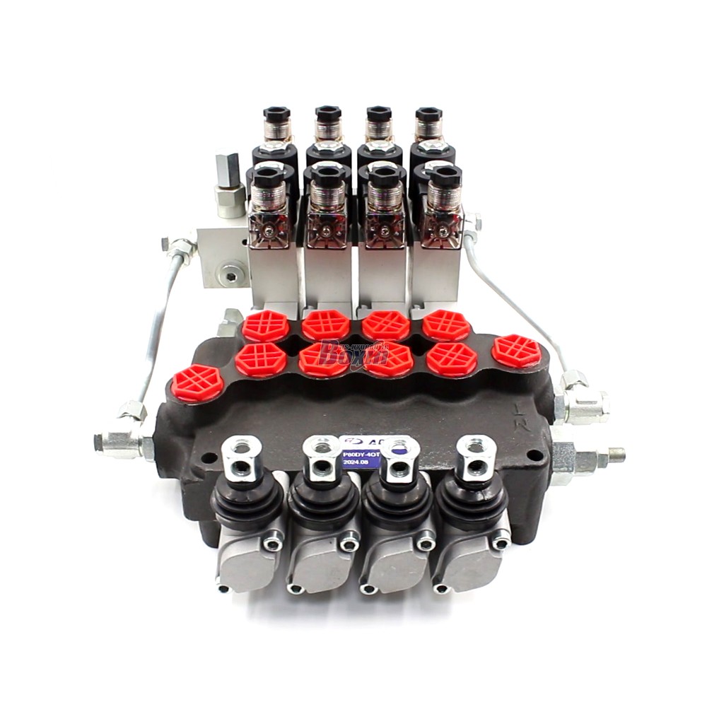 Electro-hydraulic Monoblock Directional Control Valve P80 Series 21.2 GPM 4 Spool