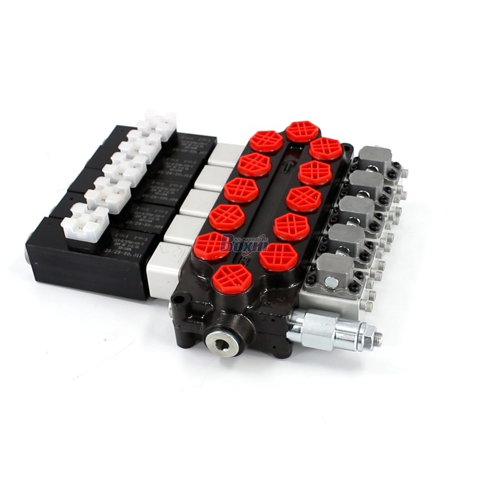 Versatile Monoblock Directional Valve Q45: 5 Spool, Solenoid/Manual, 11.8 GPM for Hydraulic Systems